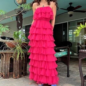 Vintage Miss Elliette Pink Ruffle Dress